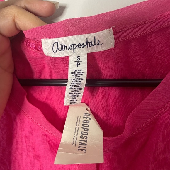 Aeropostale Bright Pink Short Sleeve Blouse Size S - Picture 4 of 6